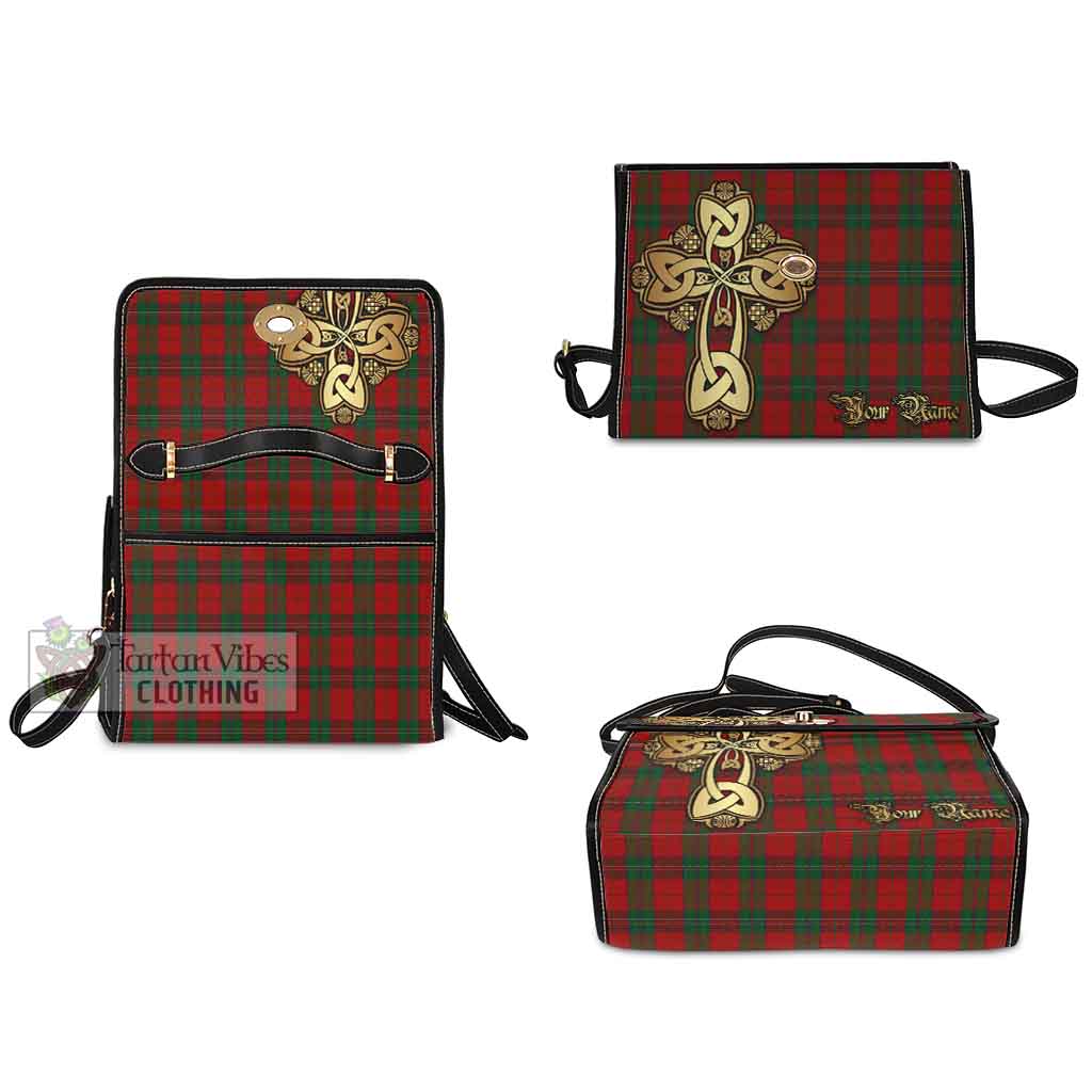 Tartan Vibes Clothing Thomas of Wales Tartan Waterproof Canvas Bag Golden Thistle Celtic Cross Style