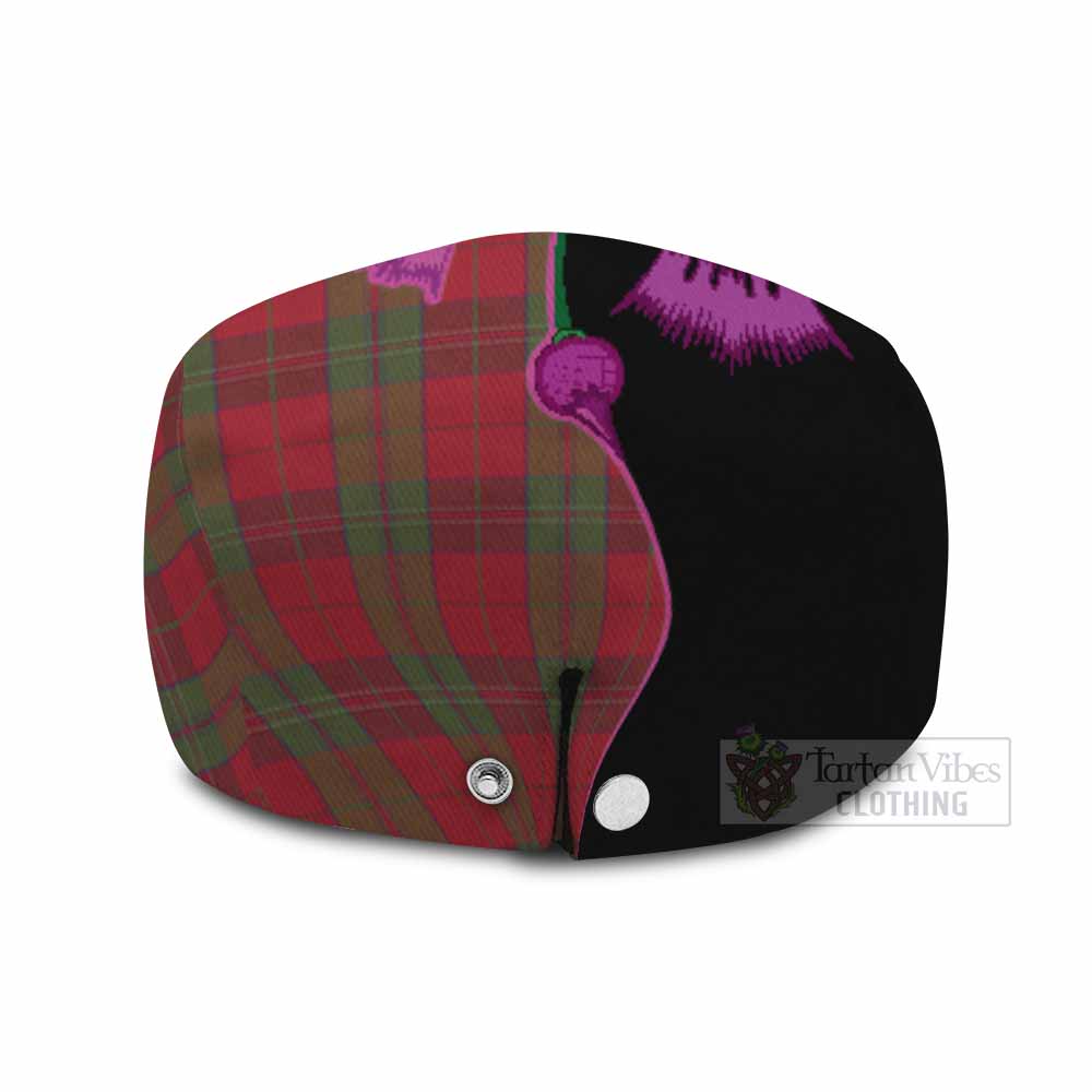 Thomas of Wales Tartan Flat Cap, Jeff Cap Traditional Scottish Thistle