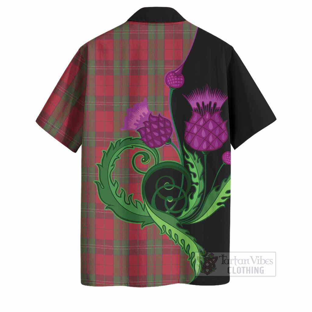 Thomas of Wales Tartan Hawaiian Shirt Traditional Scottish Thistle