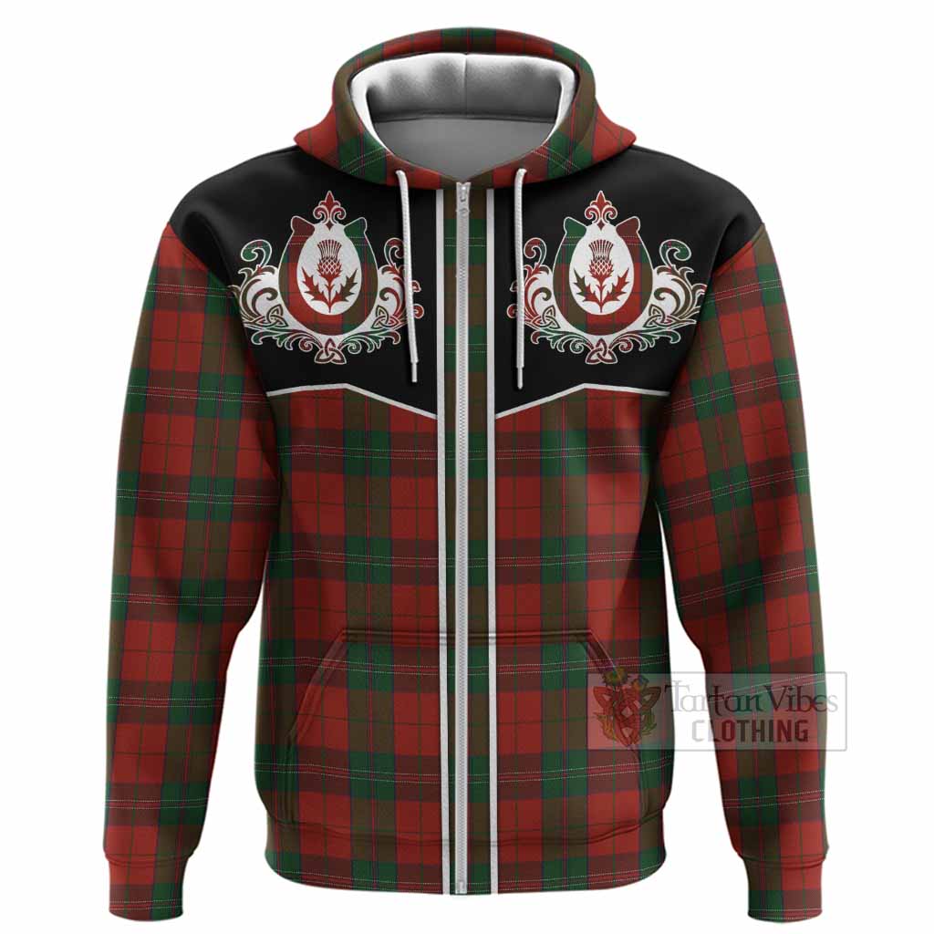 Thomas of Wales Tartan Hoodie Horseshoe Ornament Zip Hoodie - Tartan Vibes Clothing