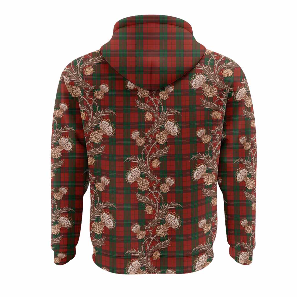Thomas of Wales Tartan Hoodie Seamless Scottish Thistle Flowers