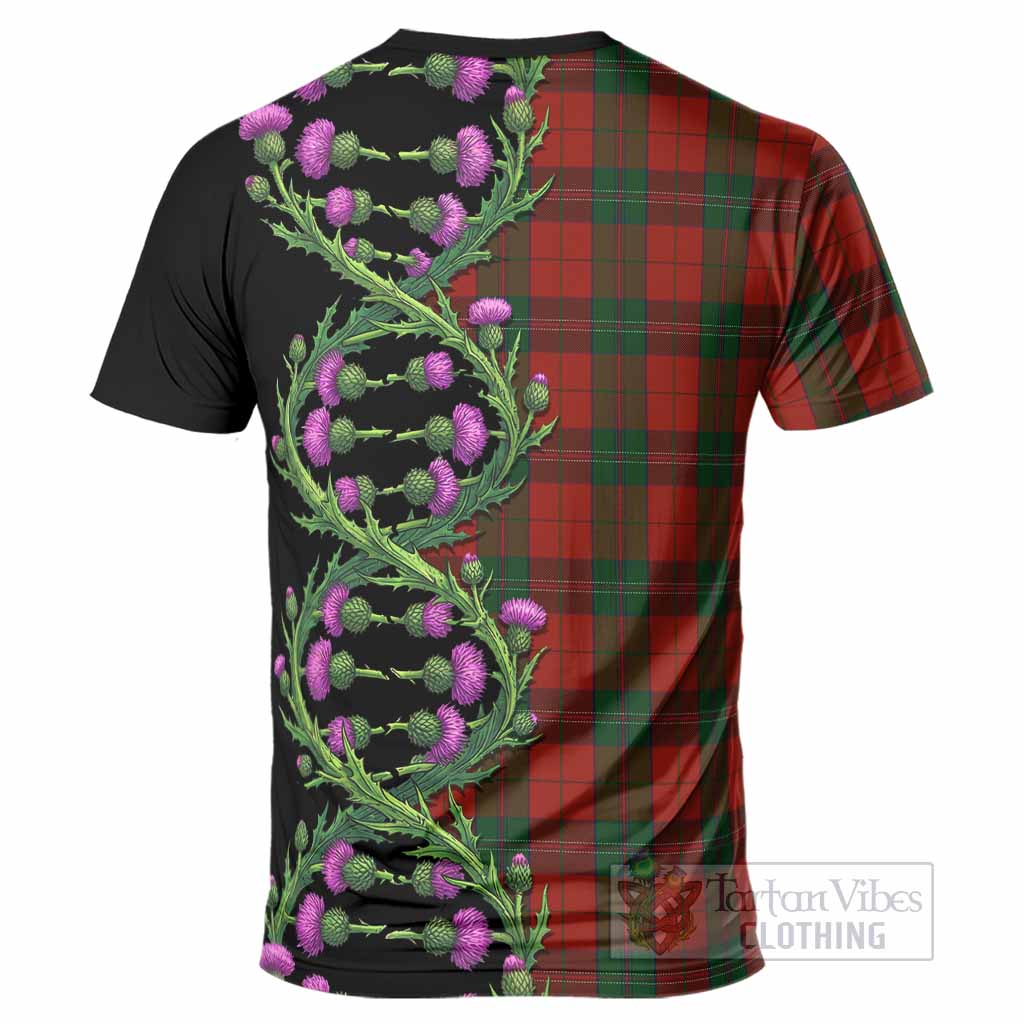 Thomas of Wales Tartan T-Shirt Scottish Identity Thistle Flower DNA Strand Art