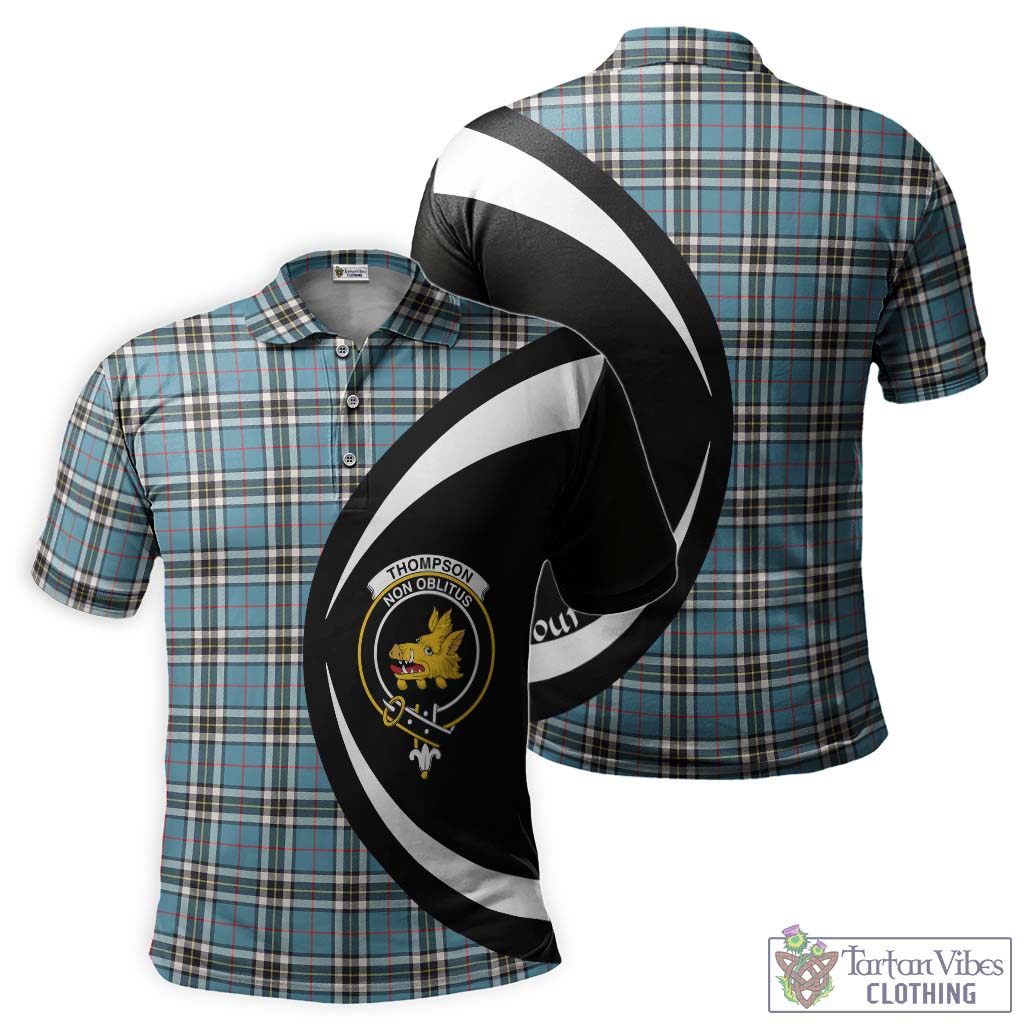 Thompson Tartan Men's Polo Shirt with Family Crest Circle Style Kid - Tartan Vibes Clothing