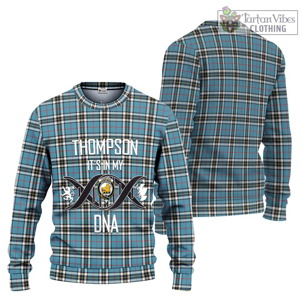Thompson Tartan Knitted Sweater with Family Crest DNA In Me Style Unisex - Tartanvibesclothing Shop
