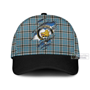 Tartan Vibes Clothing Thompson Tartan Classic Cap with Family Crest In Me Style