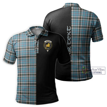 Thompson Tartan Polo Shirt with Family Crest and Half Of Me Style Kid - Tartanvibesclothing Shop