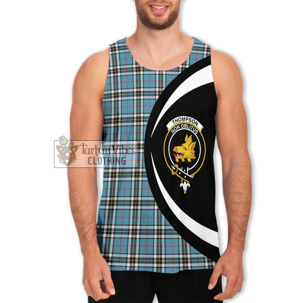Thompson Tartan Men's Tank Top with Family Crest Circle Style Men - Tartan Vibes Clothing