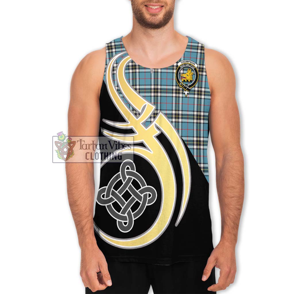 Thompson Tartan Men's Tank Top with Family Crest and Celtic Symbol Style Men - Tartan Vibes Clothing