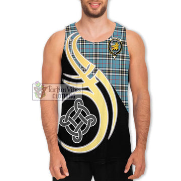 Thompson Tartan Men's Tank Top with Family Crest and Celtic Symbol Style Men - Tartan Vibes Clothing