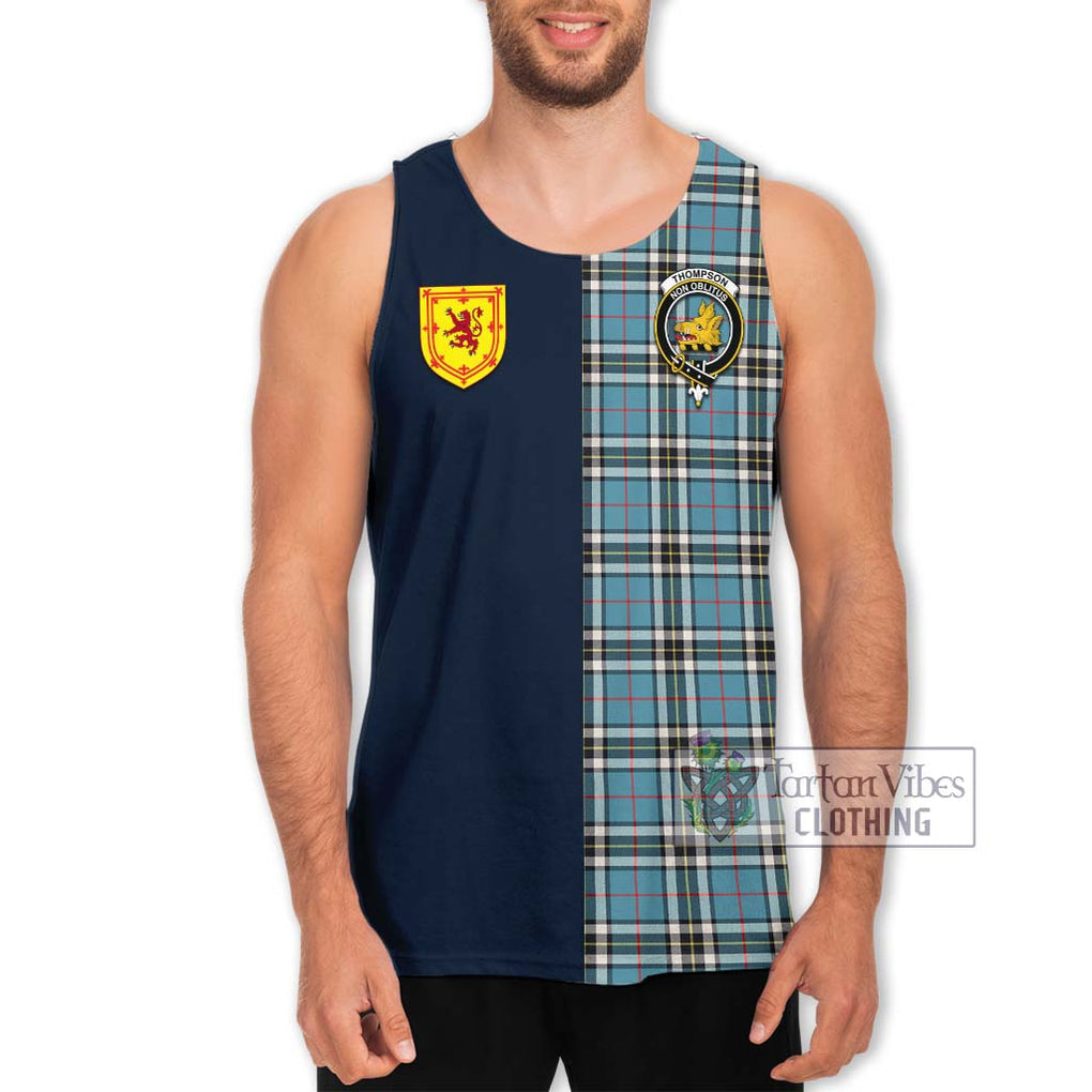 Tartan Vibes Clothing Thompson Tartan Men's Tank Top with Scottish Lion Royal Arm Half Style