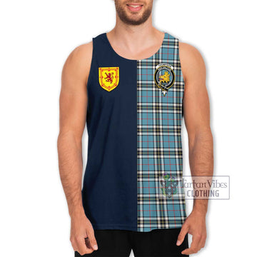 Tartan Vibes Clothing Thompson Tartan Men's Tank Top with Scottish Lion Royal Arm Half Style