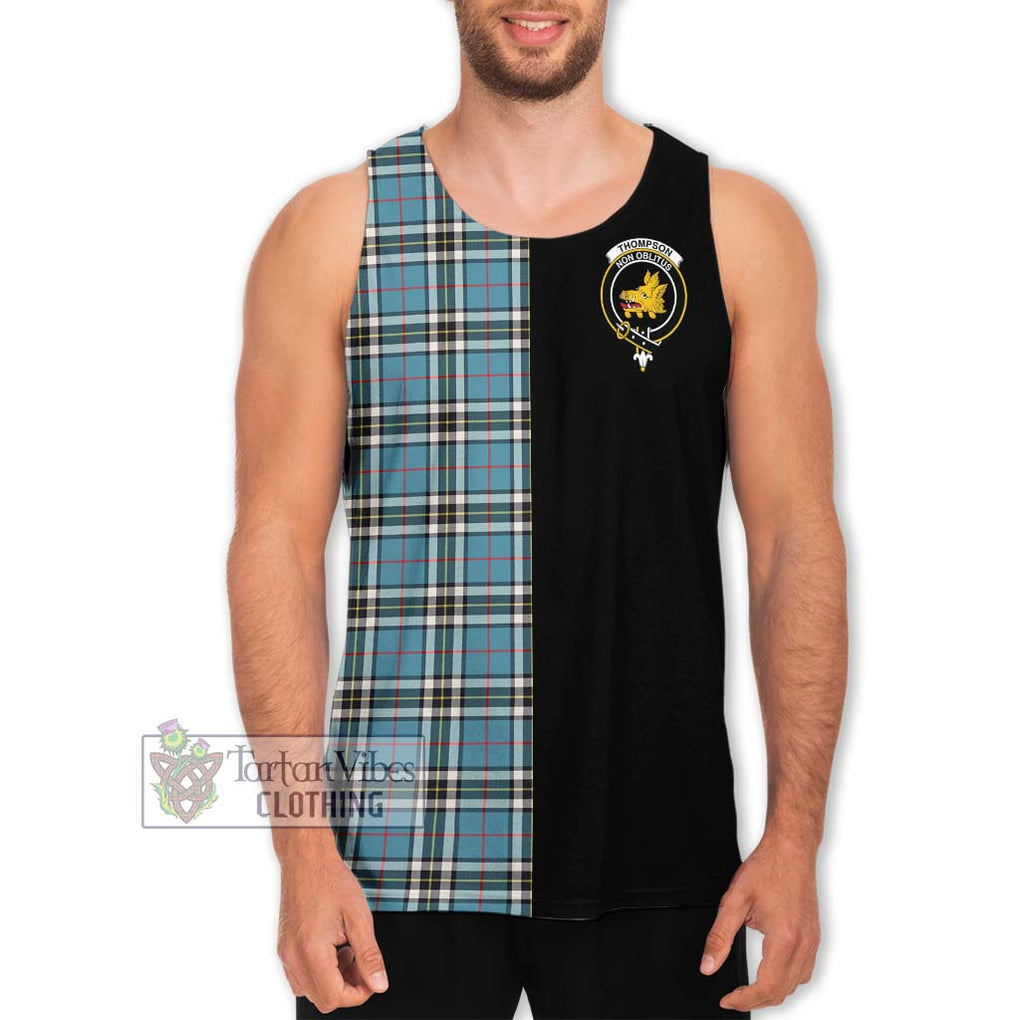 Thompson Tartan Men's Tank Top with Family Crest and Half Of Me Style Men - Tartanvibesclothing Shop