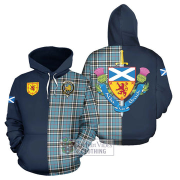 Tartan Vibes Clothing Thompson Tartan Hoodie with Scottish Lion Royal Arm Half Style