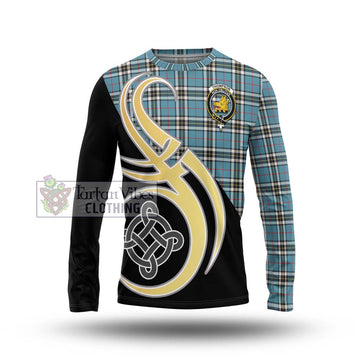 Thompson Tartan Long Sleeve T-Shirt with Family Crest and Celtic Symbol Style Unisex - Tartan Vibes Clothing