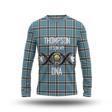 Thompson Tartan Long Sleeve T-Shirt with Family Crest DNA In Me Style Unisex - Tartanvibesclothing Shop