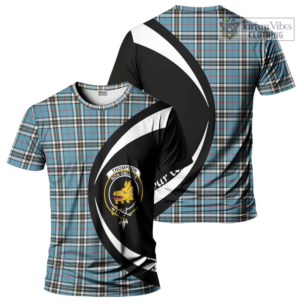 Tartan Vibes Clothing Thompson Tartan T-Shirt with Family Crest Circle Style