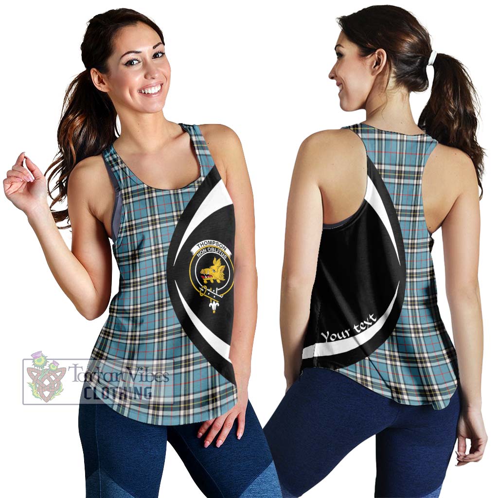 Thompson Tartan Women's Racerback Tanks with Family Crest Circle Style 4XL - Tartan Vibes Clothing