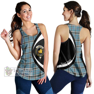 Thompson Tartan Women's Racerback Tanks with Family Crest Circle Style 4XL - Tartan Vibes Clothing