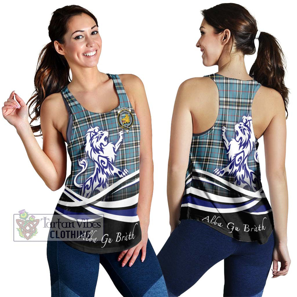 Thompson Tartan Women's Racerback Tanks with Alba Gu Brath Regal Lion Emblem 4XL - Tartanvibesclothing Shop