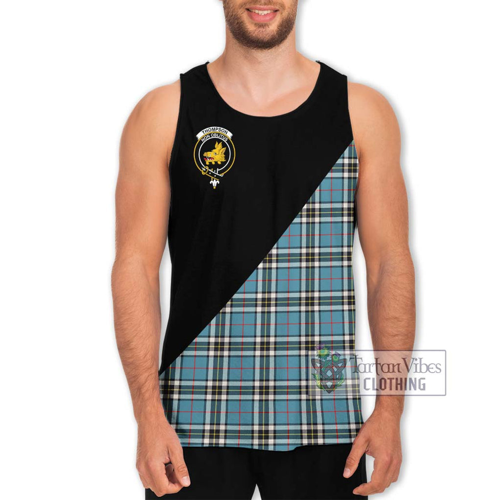 Thompson Tartan Men's Tank Top with Family Crest and Military Logo Style Men - Tartanvibesclothing Shop