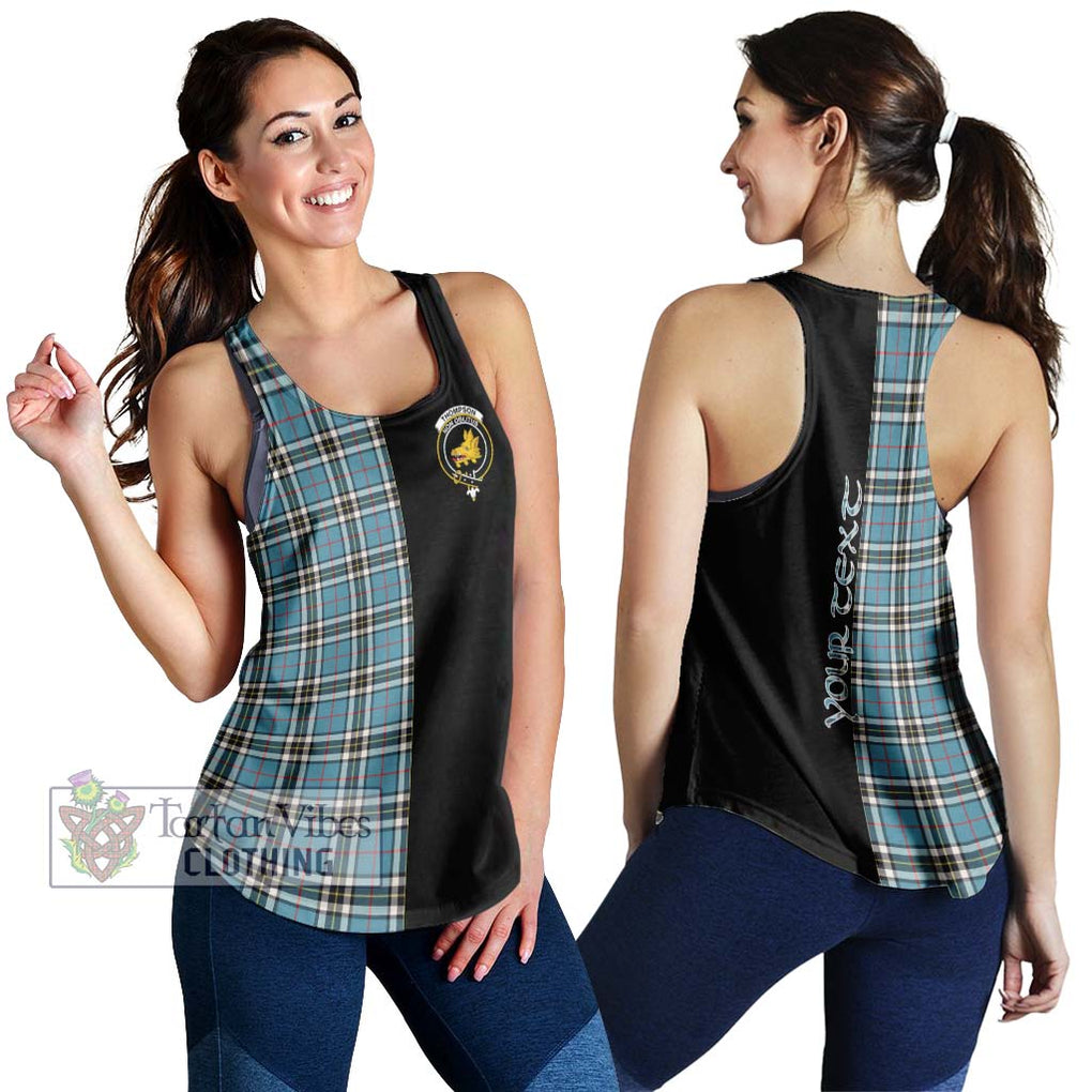 Thompson Tartan Women's Racerback Tanks with Family Crest and Half Of Me Style 4XL - Tartanvibesclothing Shop