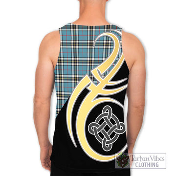 Thompson Tartan Men's Tank Top with Family Crest and Celtic Symbol Style - Tartan Vibes Clothing