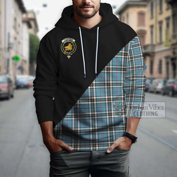 Thompson Tartan Hoodie with Family Crest and Military Logo Style - Tartanvibesclothing Shop