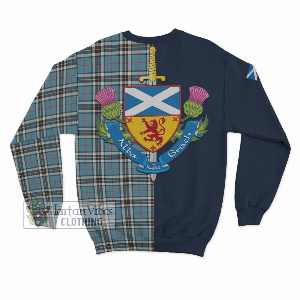 Tartan Vibes Clothing Thompson Tartan Sweatshirt with Scottish Lion Royal Arm Half Style
