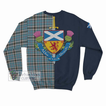 Tartan Vibes Clothing Thompson Tartan Sweatshirt with Scottish Lion Royal Arm Half Style