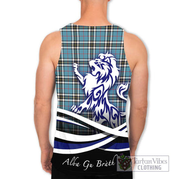 Thompson Tartan Men's Tank Top with Alba Gu Brath Regal Lion Emblem - Tartanvibesclothing Shop