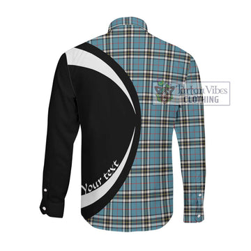 Thompson Tartan Long Sleeve Button Up with Family Crest Circle Style Men's Shirt - Tartan Vibes Clothing