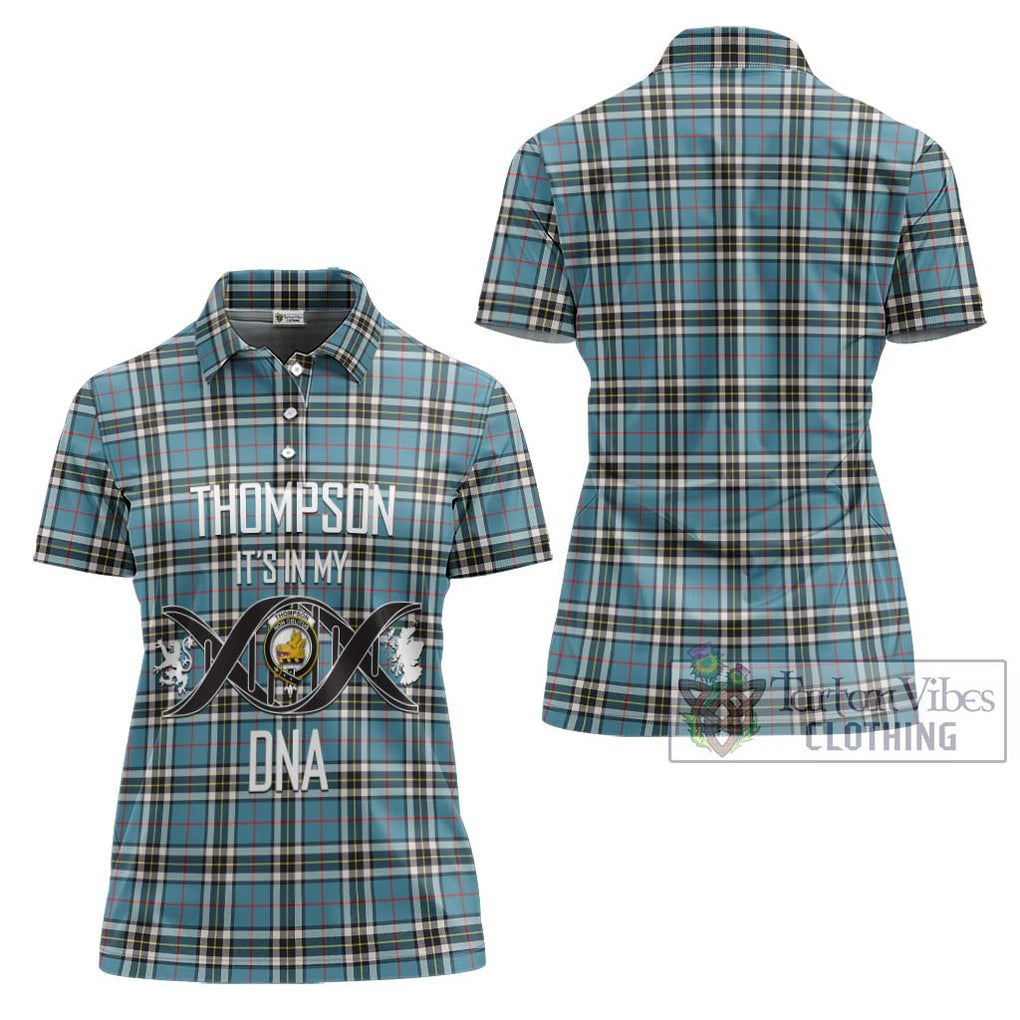 Thompson Tartan Women's Polo Shirt with Family Crest DNA In Me Style - Tartanvibesclothing Shop