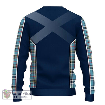 Thompson Tartan Knitted Sweater with Family Crest and Lion Rampant Vibes Sport Style - Tartan Vibes Clothing