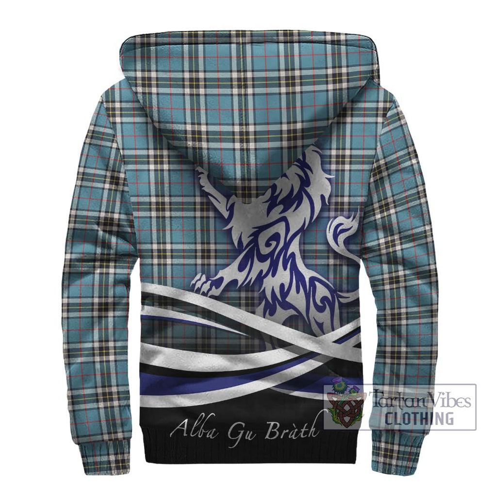 Thompson Tartan Sherpa Hoodie with Alba Gu Brath Regal Lion Emblem - Tartanvibesclothing Shop