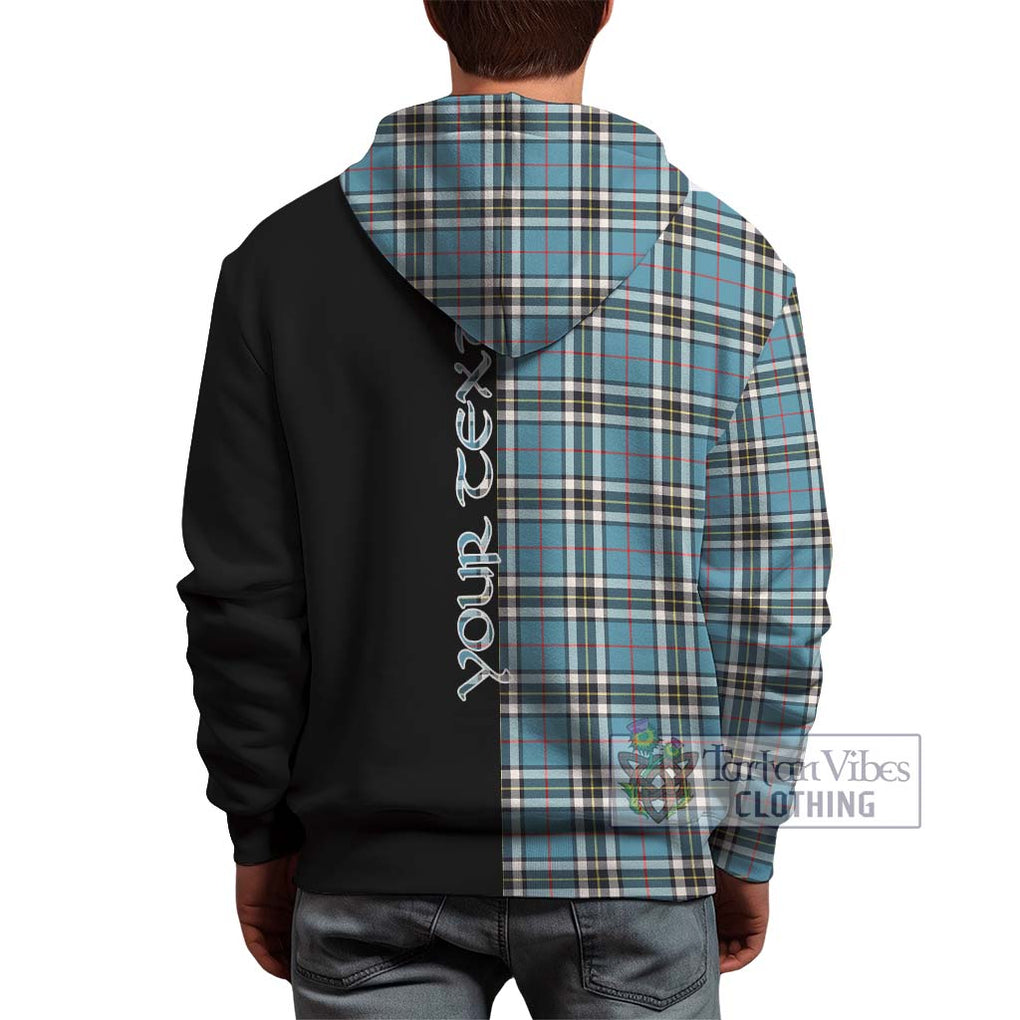 Thompson Tartan Hoodie with Family Crest and Half Of Me Style - Tartanvibesclothing Shop