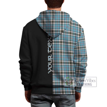 Thompson Tartan Hoodie with Family Crest and Half Of Me Style - Tartanvibesclothing Shop