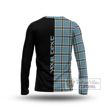 Thompson Tartan Long Sleeve T-Shirt with Family Crest and Half Of Me Style - Tartanvibesclothing Shop