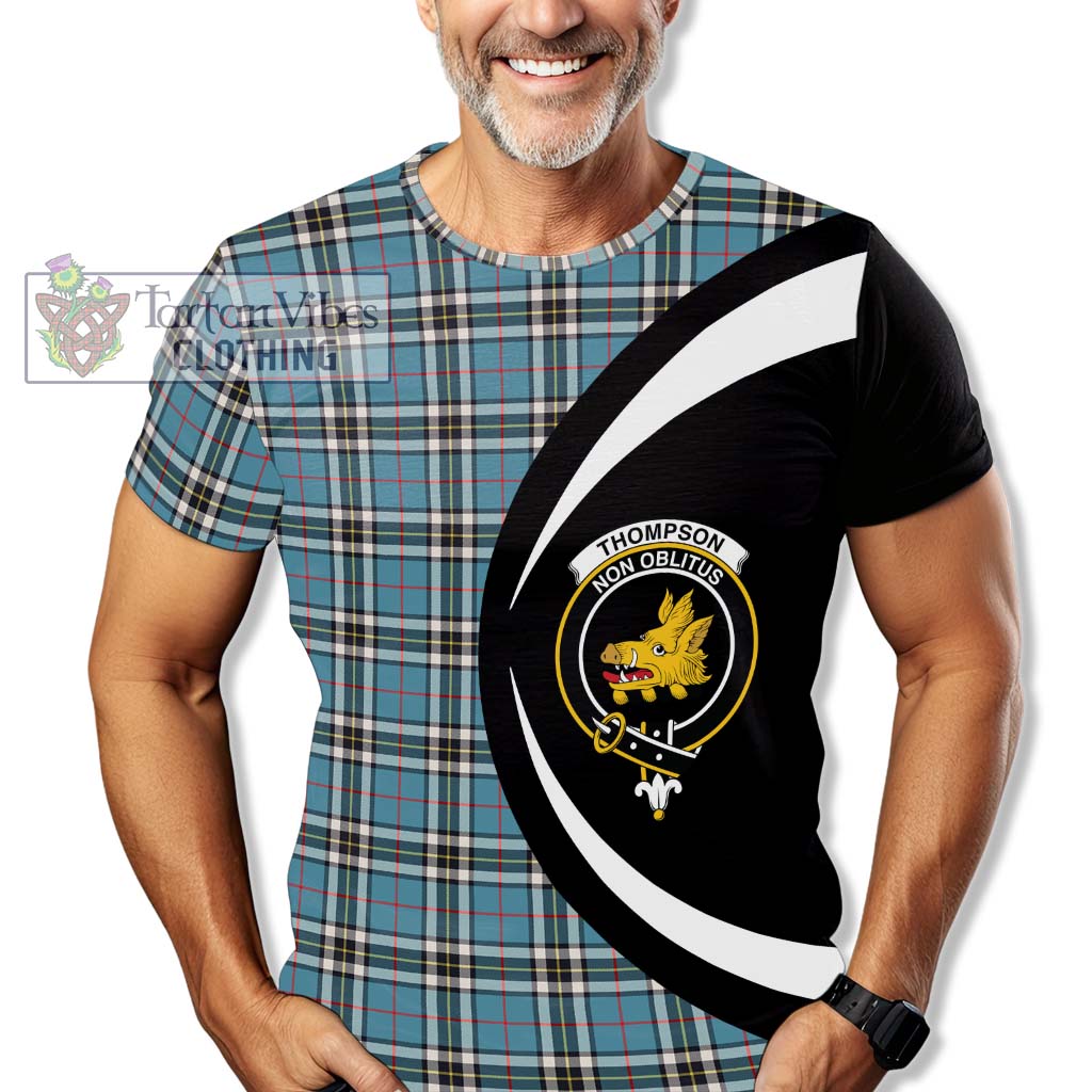 Tartan Vibes Clothing Thompson Tartan T-Shirt with Family Crest Circle Style