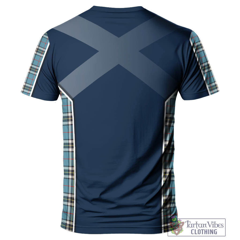 Tartan Vibes Clothing Thompson Tartan T-Shirt with Family Crest and Scottish Thistle Vibes Sport Style