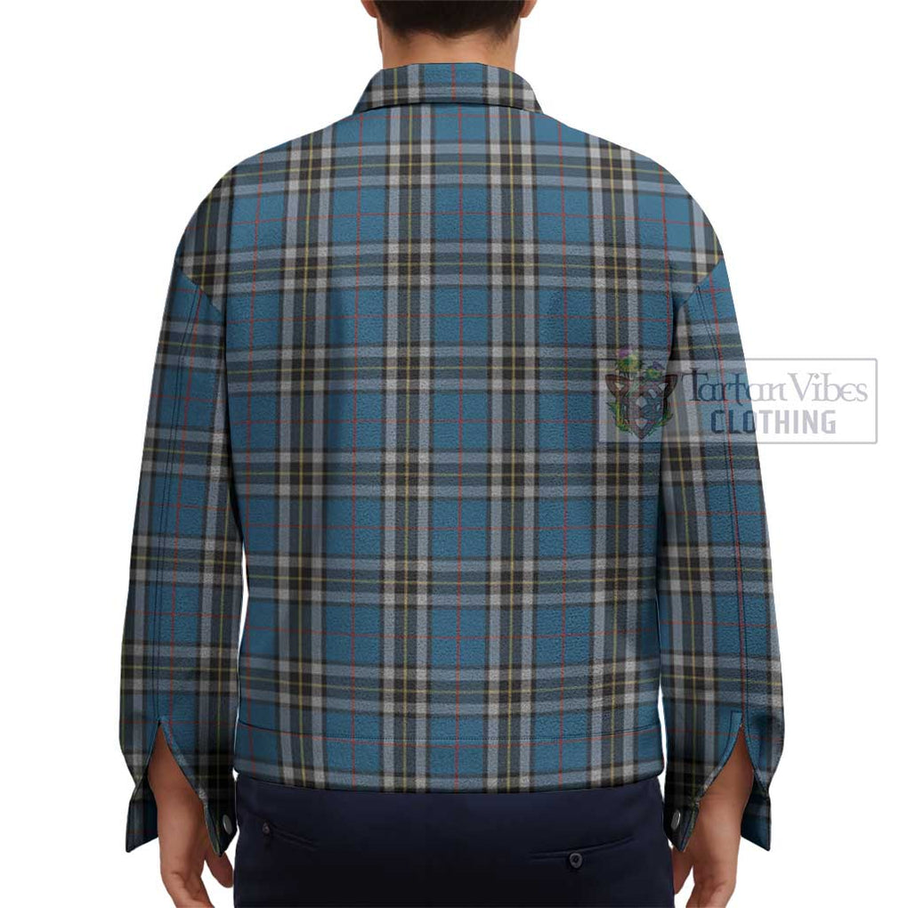 Thompson Dress Blue Tartan Unisex Lapel Cotton Jacket - Tartan Vibes Clothing