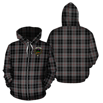 Thompson Grey Tartan Hoodie with Family Crest