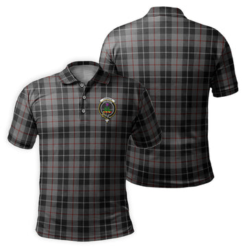 Thompson Grey Tartan Men's Polo Shirt with Family Crest