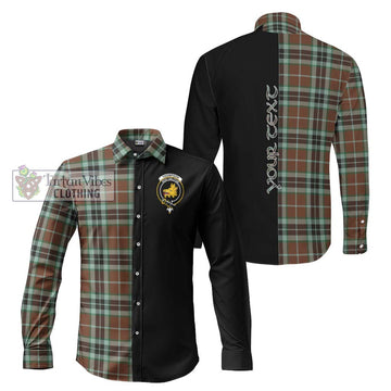 Thompson Hunting Modern Tartan Long Sleeve Button Shirt with Family Crest and Half Of Me Style Men's Shirt S - Tartanvibesclothing Shop