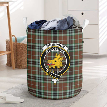 Thompson Hunting Modern Tartan Laundry Basket with Family Crest