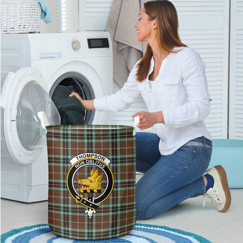 Thompson Hunting Modern Tartan Laundry Basket with Family Crest - Tartanvibesclothing Shop