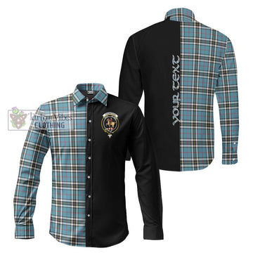 Thompson Society Tartan Long Sleeve Button Shirt with Family Crest and Half Of Me Style Men's Shirt S - Tartanvibesclothing Shop