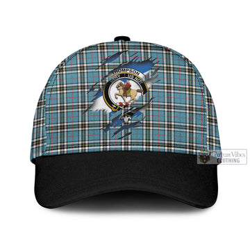 Tartan Vibes Clothing Thompson Society Tartan Classic Cap with Family Crest In Me Style