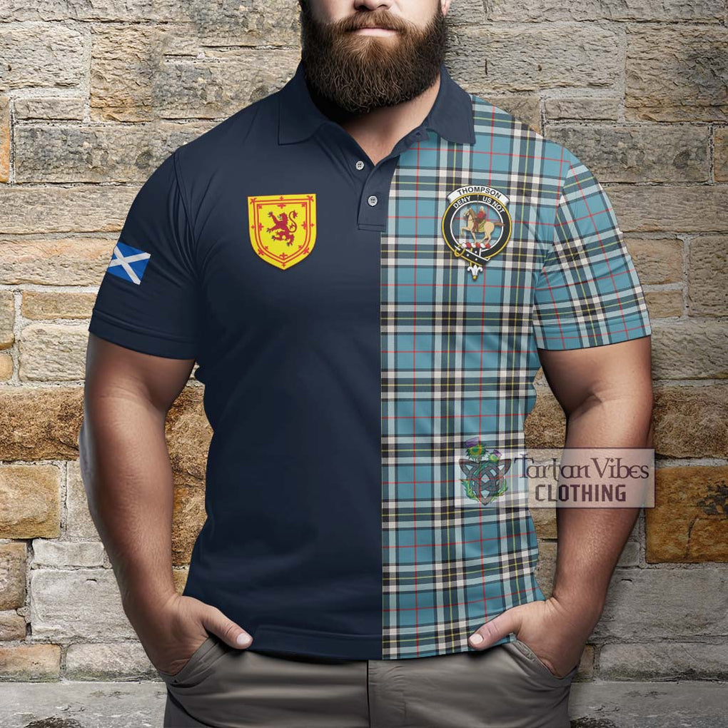 Tartan Vibes Clothing Thompson Society Tartan Polo Shirt with Scottish Lion Royal Arm Half Style