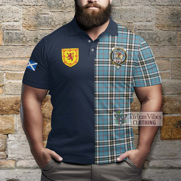 Thompson Society Tartan Polo Shirt Alba with Scottish Lion Royal Arm Half Style