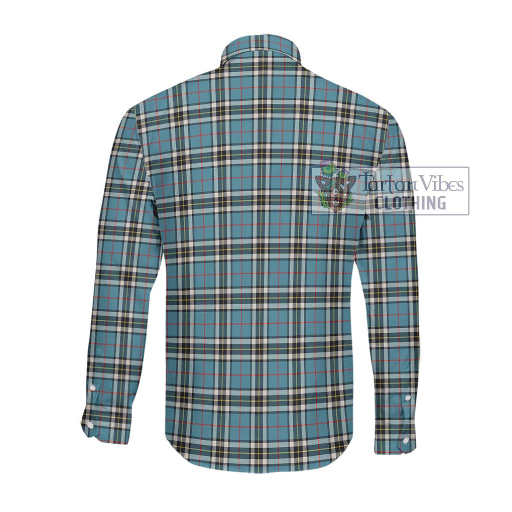 Thompson Society Tartan Long Sleeve Button Shirt with Family Crest DNA In Me Style - Tartanvibesclothing Shop